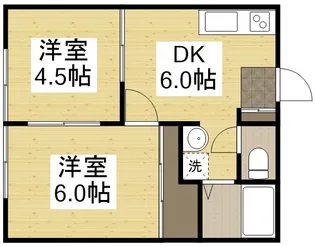 ハイツ難波B棟【1-C号室】の間取り