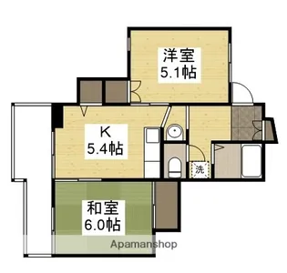 ガーディニア倉敷【5階】の間取り