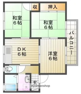 アンビシャス・キシ A棟【202号室】の間取り
