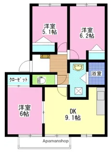 フォブールせが【1階】の間取り