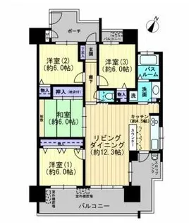 サーパスシティ西古松公園二番館【9階】の間取り