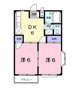エルディム若竹Ⅱ【2階】の間取り