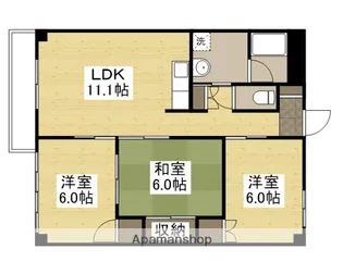 キャステル新野【203号室】の間取り