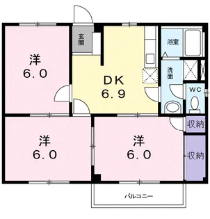 ニューシティ竹林【2階】の間取り