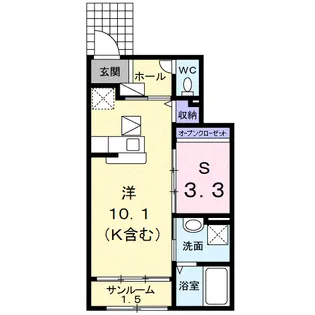 ハートフル シンシアA【1階】の間取り
