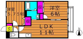 CALM HILLS 2番館【102号室号室】の間取り