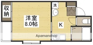 ヂュエルヤマサキB【1階】の間取り