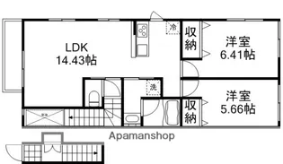 ドミール岡南【2階】の間取り