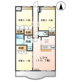 パレス・クレア【1階】の間取り