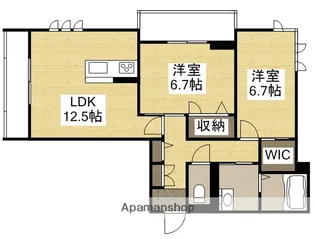岡山県岡山市北区西長瀬【マンション】の間取り