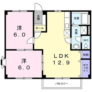 ハイブリッジ錦A【2階】の間取り