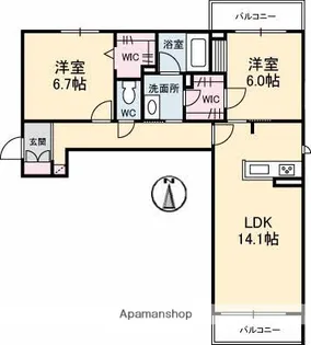 グランヴェール辰巳【3階】の間取り