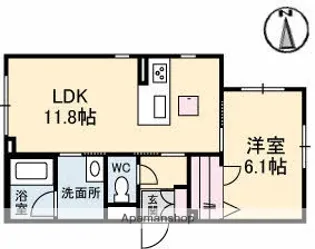 MOA津倉町【1階】の間取り