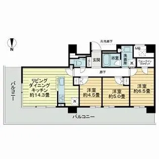 ライオンズタワー岡山千日前【11階】の間取り