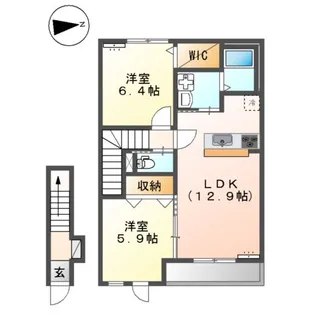 フローリーA【2階】の間取り