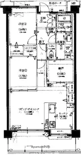 ビ・ウェル酒津公園グリーンコート【202号室】の間取り