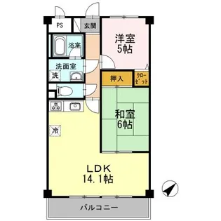 グリーンハイツ中島【2階】の間取り