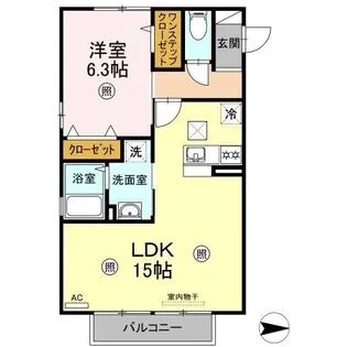 クレイドル浜町【1階】の間取り