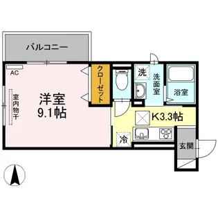 リッツ レジデンス B棟【1階】の間取り