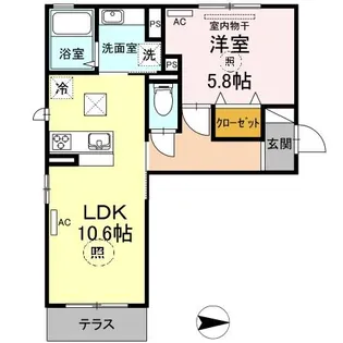 ベイ ブランシェ浜町【1階】の間取り