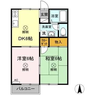 ウインドワード A棟【2階】の間取り