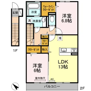 シャイン クレヴィアB棟【2階】の間取り