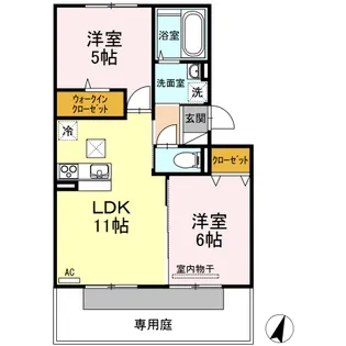 アンジュエ【1階】の間取り