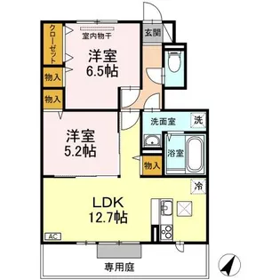 ブランシュール【1階】の間取り