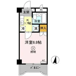 カナンハイツ大元【4階】の間取り
