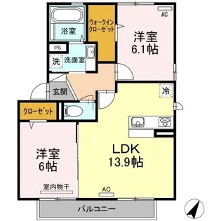 ヴァン ベール【2階】の間取り