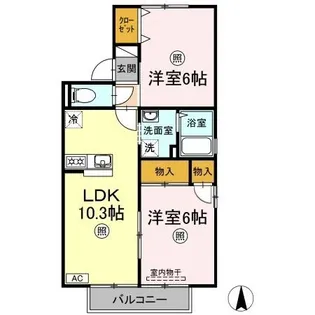 モア・フローレンス A棟【2階】の間取り