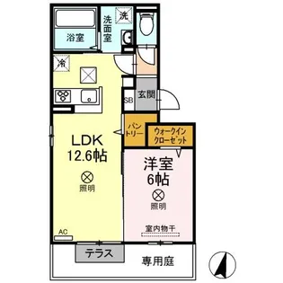 ティーグル【1階】の間取り