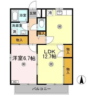 アモロッソ S&S【2階】の間取り