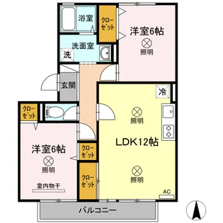 アーバンツインピア湊【203号室】の間取り