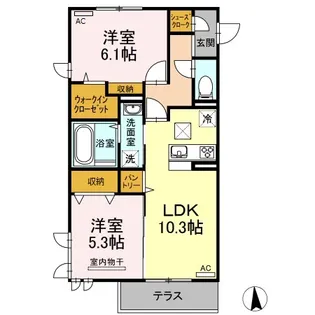 メゾンドソレイユ【1階】の間取り