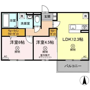 メセタ B棟【B302号室】の間取り