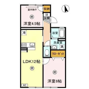 パレーシャル爽【1階】の間取り