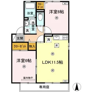 アミスターY・2・S A棟【1階】の間取り