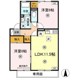 アミスターY・2・S A棟【1階】の間取り