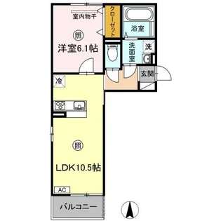 アスターエイト A棟【2階】の間取り