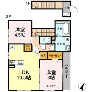 ジーヴォ浜町【2階】の間取り