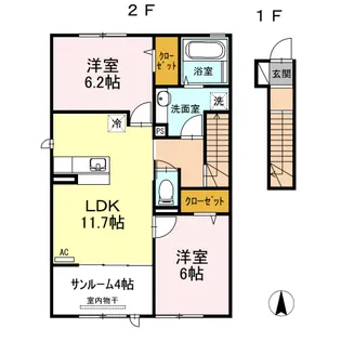 KADOYAKAN A棟【2階】の間取り