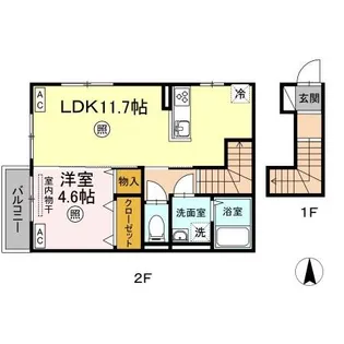 セントラルコーポ【2階】の間取り