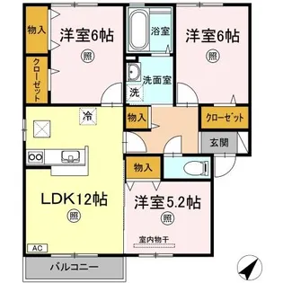 プランク・ラヴィーン A棟【1階】の間取り