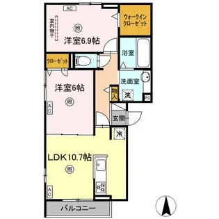 エマーブルMグラン Ⅰ棟【2階】の間取り