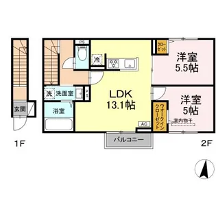 テラス倉敷【2階】の間取り