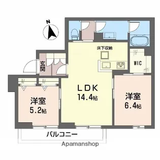 シャーメゾン カームヴィラ【1階】の間取り