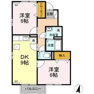 エスポワールえなみ A棟【1階】の間取り