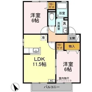 ロイヤルガーデンミルフィー F棟【2階】の間取り