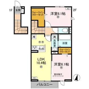 フォーゲルセレーノ A棟【2階】の間取り